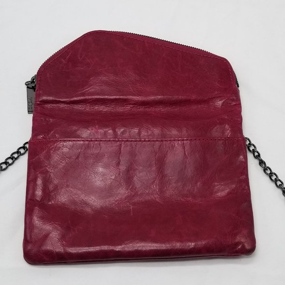 Hobo Daria Convertible Crimson Red Leather Cross Body Handbag Wristlet - Picture 8 of 8